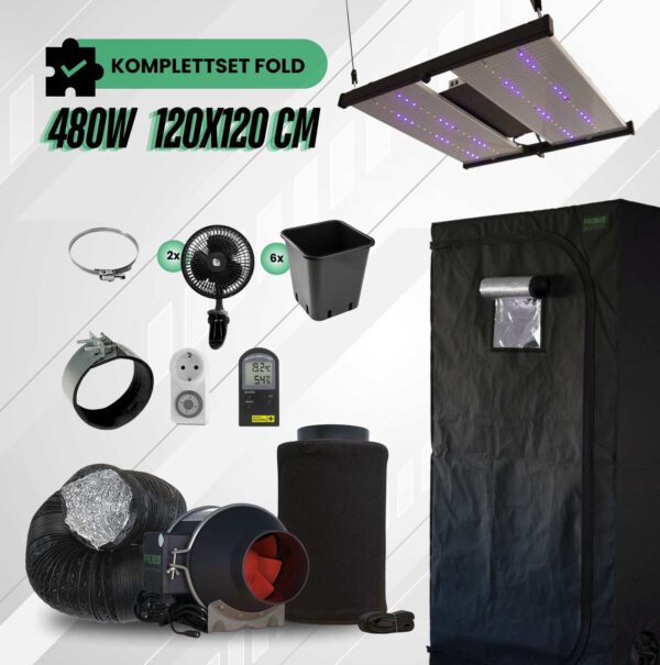 Growbox Komplettset FOLD 480W 120x120cm